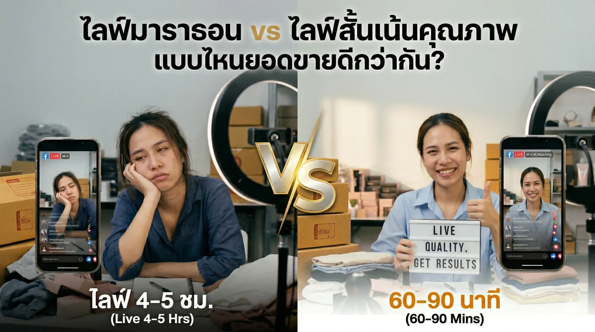 ไลฟ์มาราธอน vs ไลฟ์สั้นเน้นคุณภาพ แบบไหนยอดขายดีกว่ากัน?